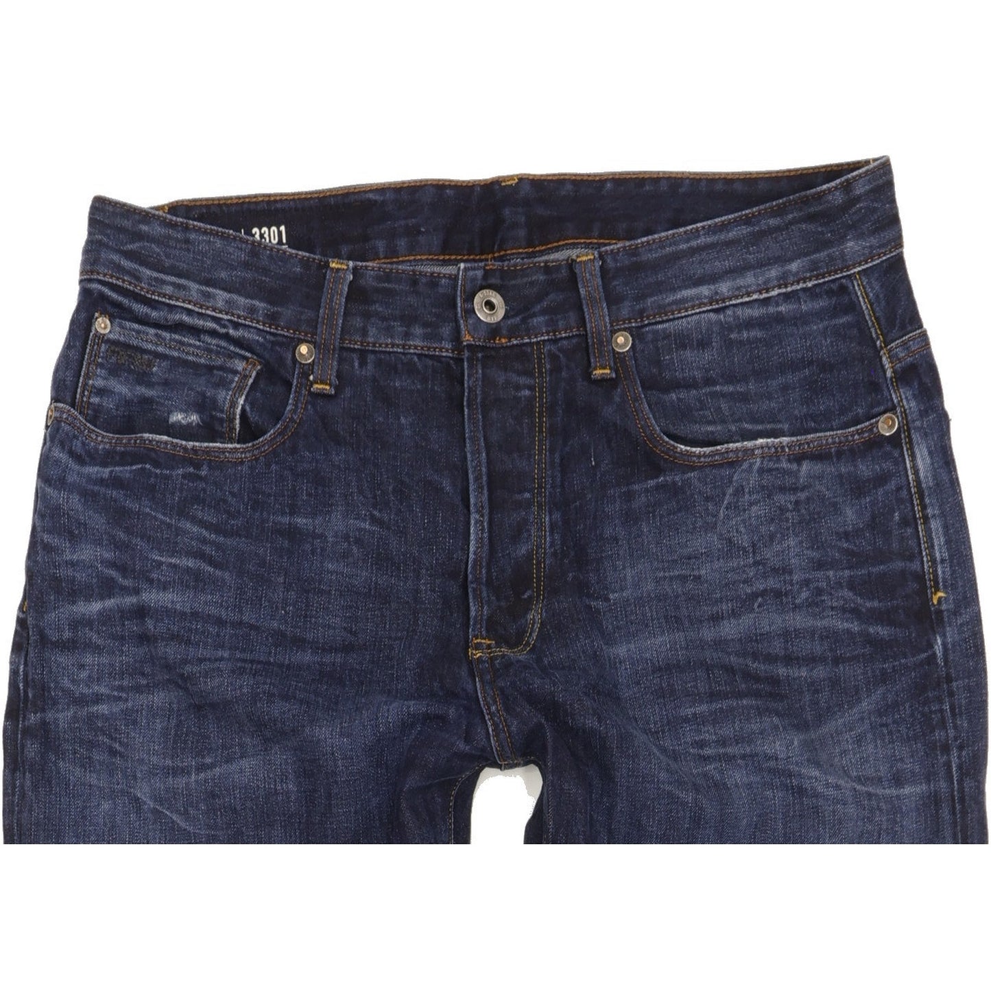 G-Star 3301 Men Blue Straight Loose Jeans W33 L32
