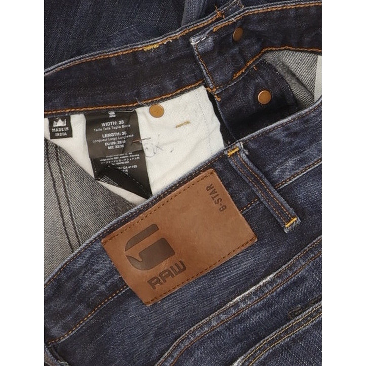 G-Star 3301 Men Blue Straight Loose Jeans W33 L32