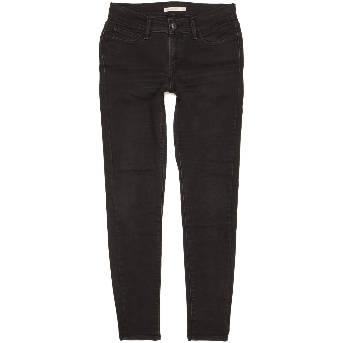 Levi's 710 Super Women Black Skinny Slim Stretch Jeans W29 L29