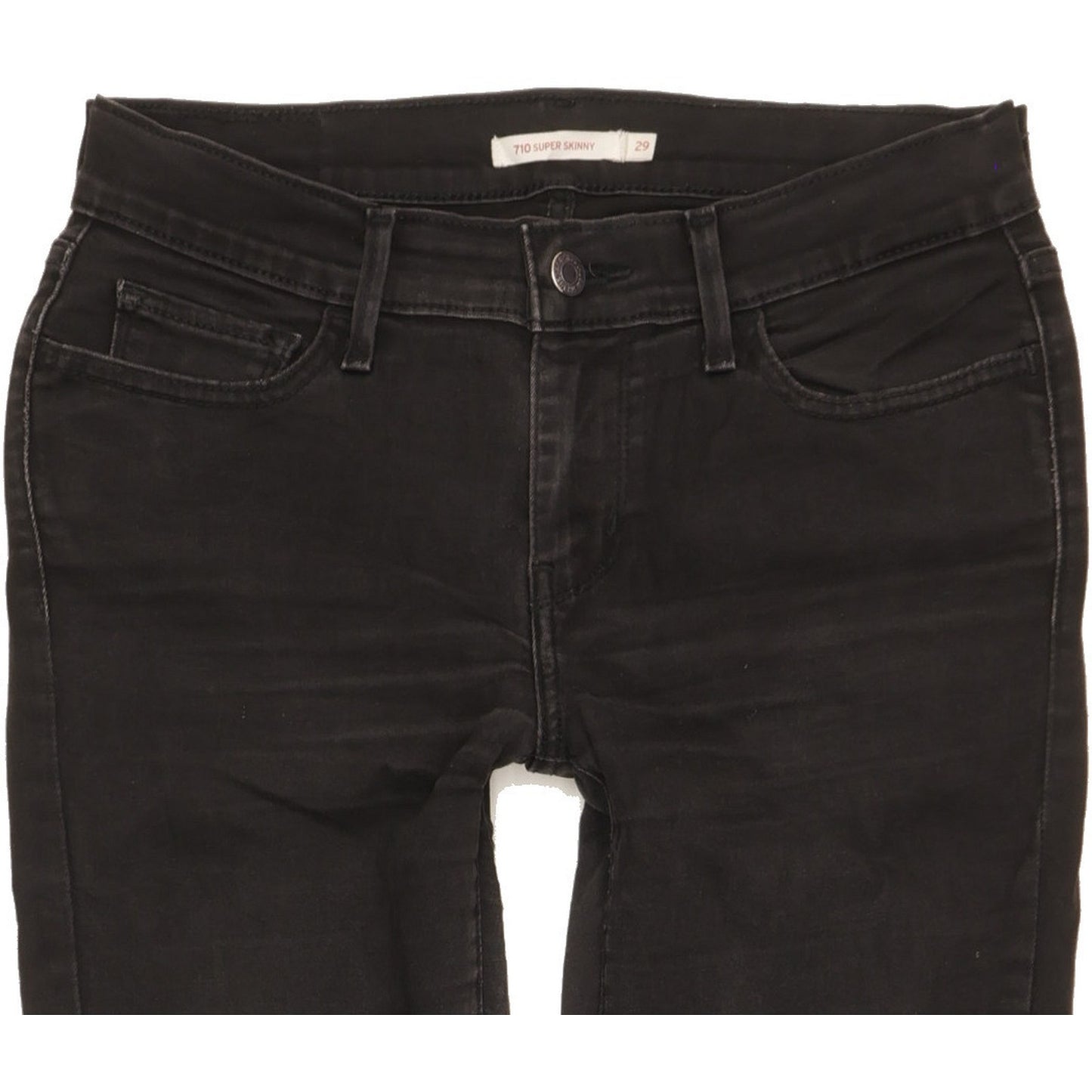 Levi's 710 Super Women Black Skinny Slim Stretch Jeans W29 L29