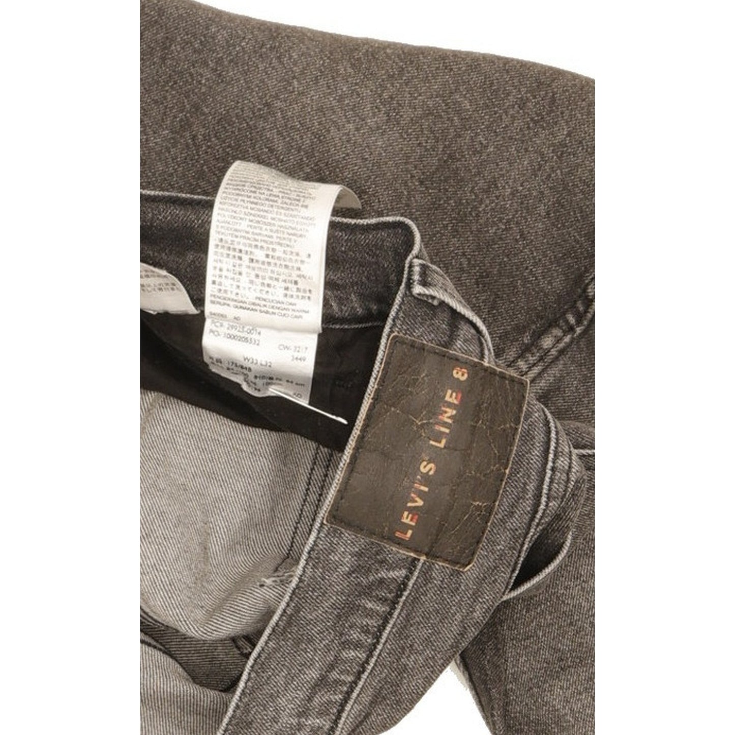 Levi's Line 8 Men Grey Skinny Slim Stretch Jeans W33 L30
