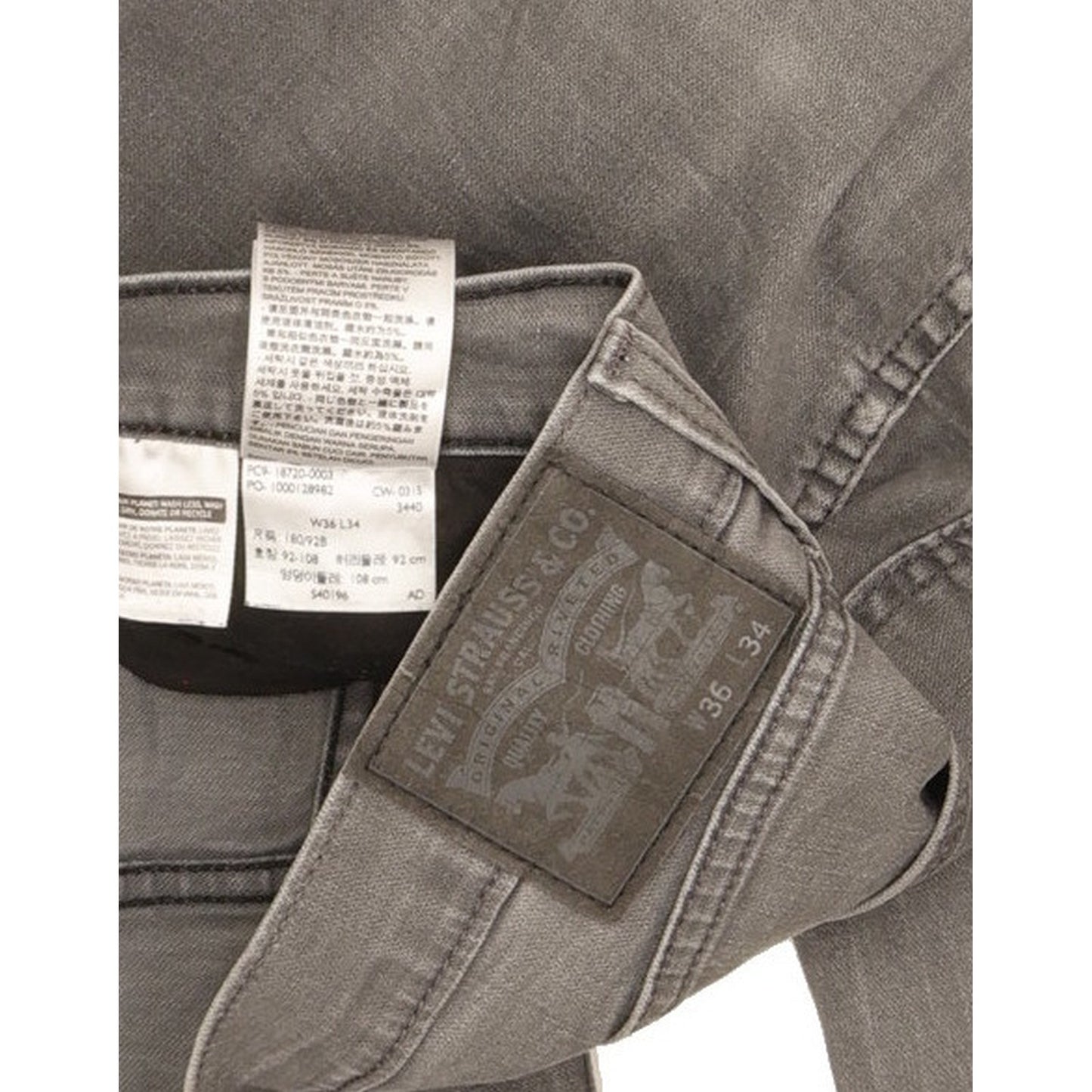 Levi's Men Grey Skinny Slim Stretch Jeans W36 L31
