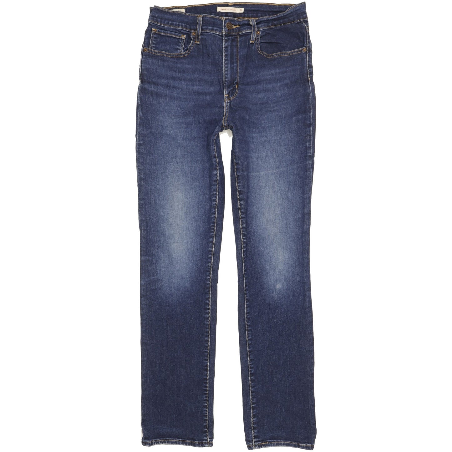 Levi's 724 Blue Straight Slim Stretch Jeans High Waisted W31 L32