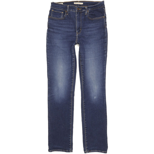 Levi's 724 Blue Straight Slim Stretch Jeans High Waisted W31 L32