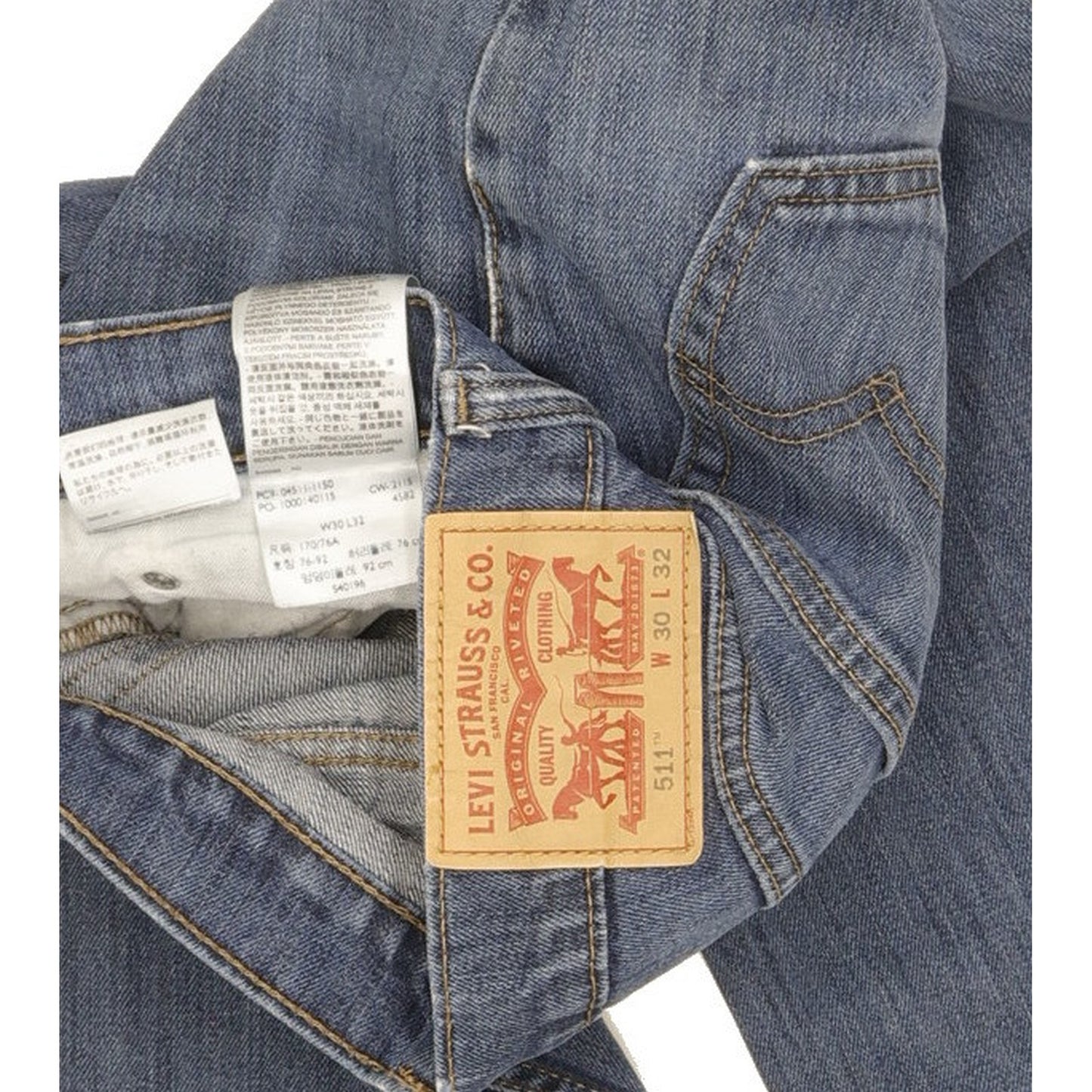 Levi's 511 Men Blue Straight Slim Stretch Jeans W30 L30