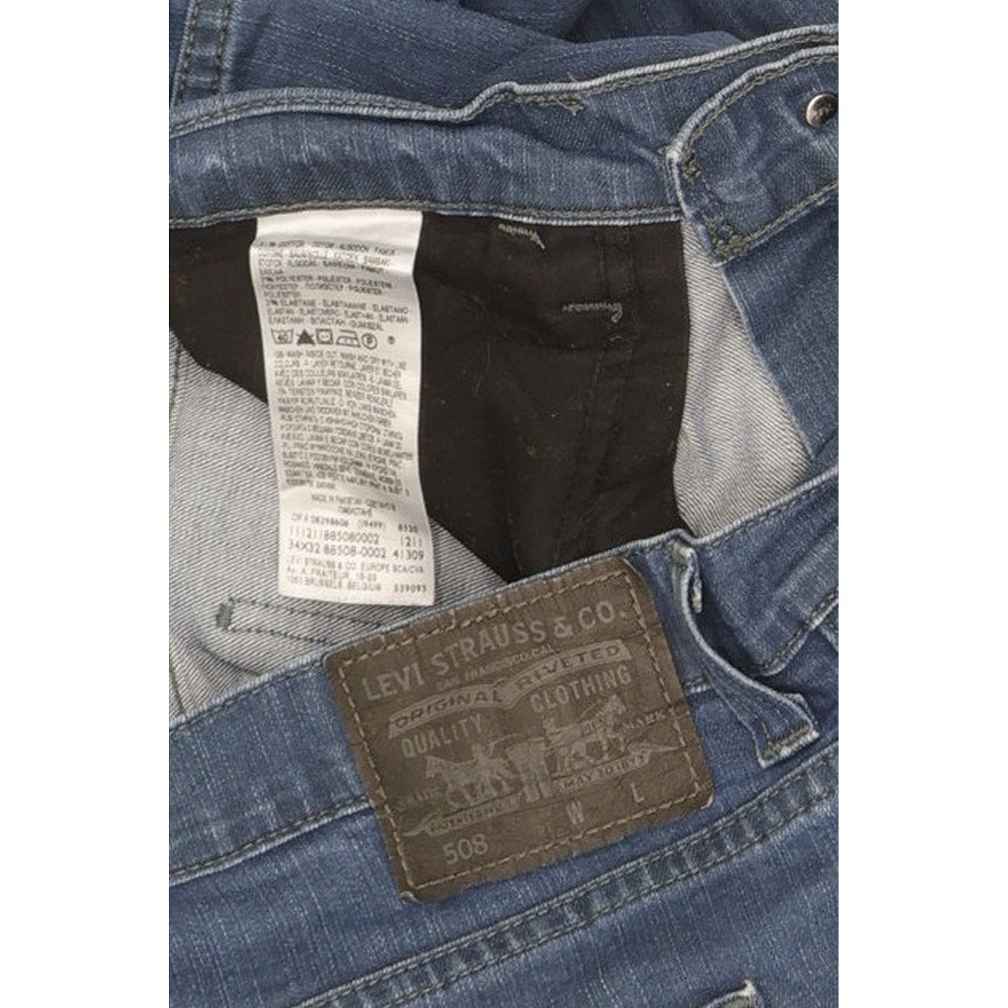 Levi's 508 Men Blue Straight Slim Stretch Jeans W34 L31