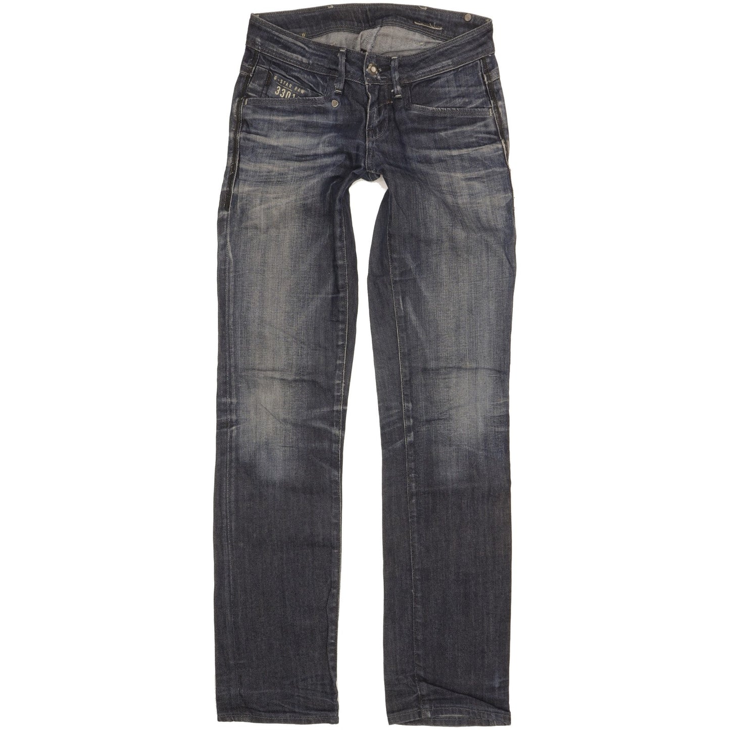 G-Star Women Navy Straight Slim Stretch Jeans W26 L31