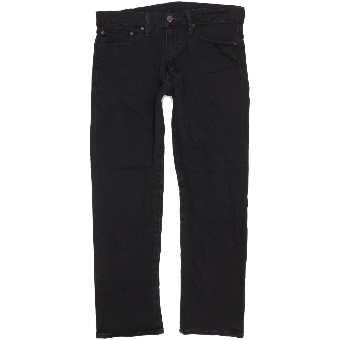 Levi's 504 Men Black Straight Regular Stretch Jeans W34 L29