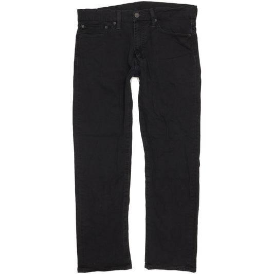 Levi's 504 Men Black Straight Regular Stretch Jeans W34 L29
