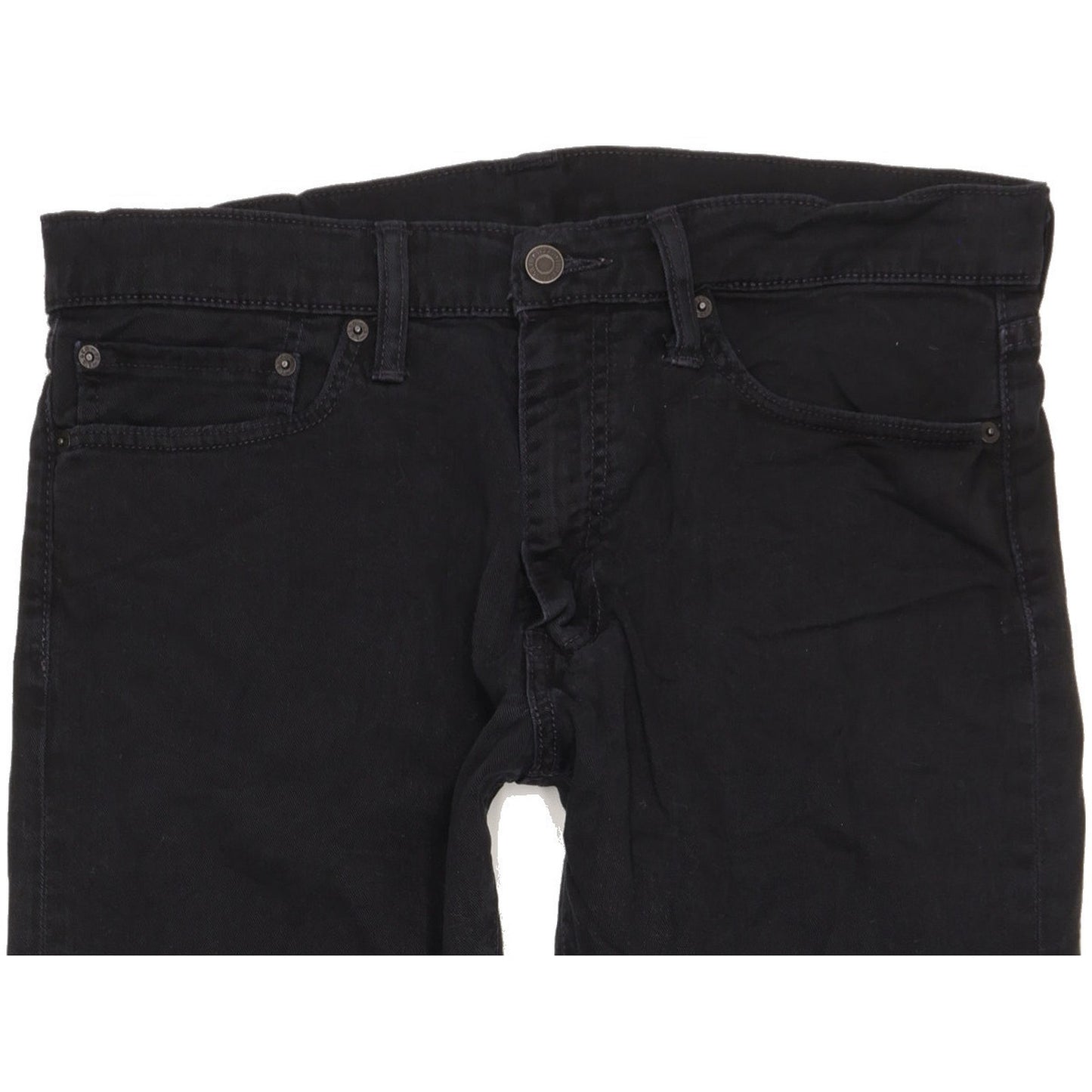 Levi's 504 Men Black Straight Regular Stretch Jeans W34 L29
