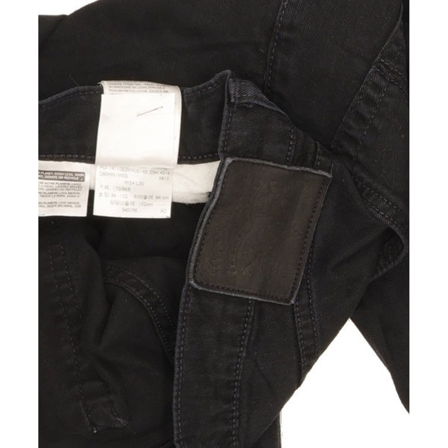 Levi's 504 Men Black Straight Regular Stretch Jeans W34 L29