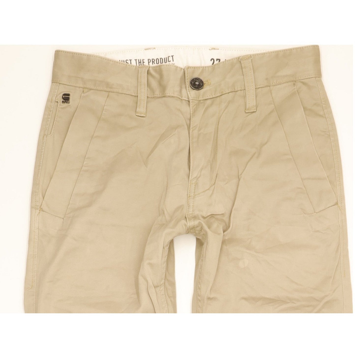 G-Star Bronson Men Beige Straight Slim Chino Stretch Trousers W27 L28