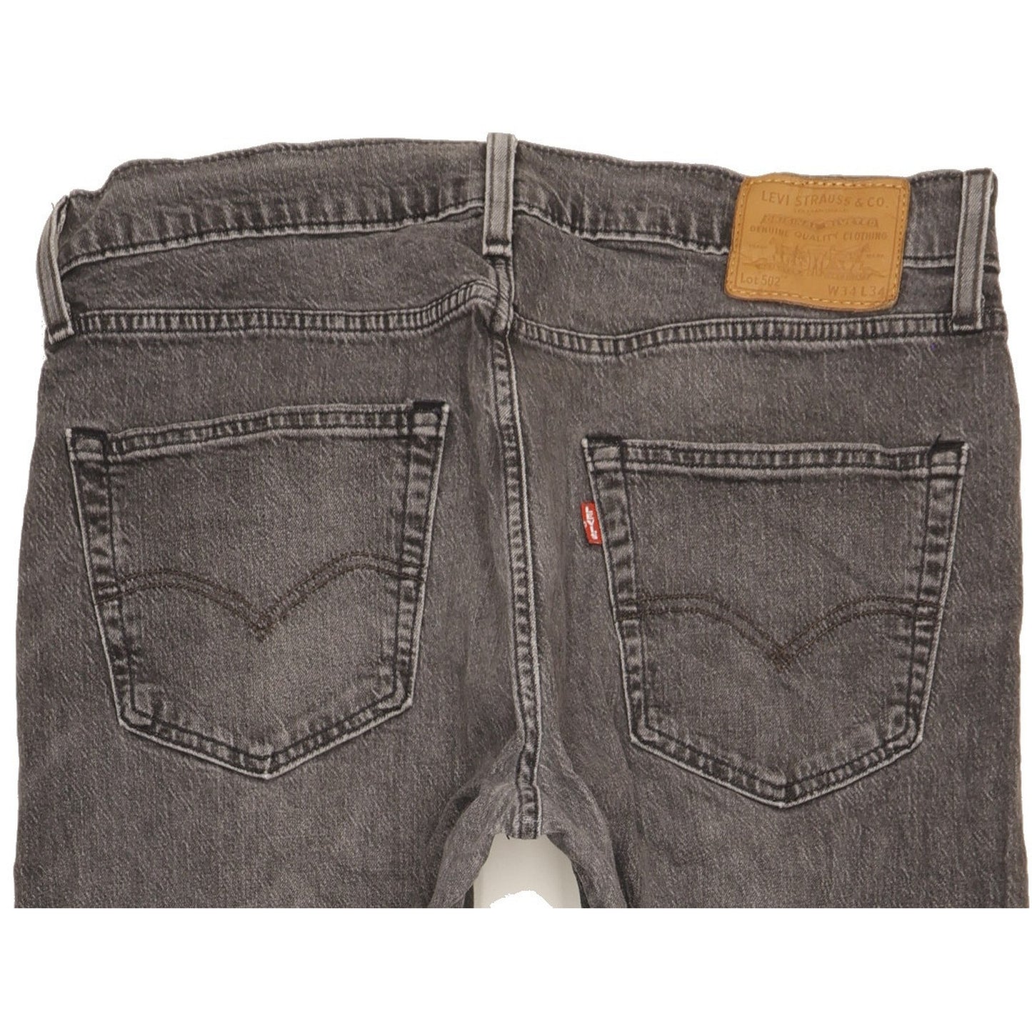 Levi's 502 Men Grey Tapered Regular Stretch Jeans W34 L33
