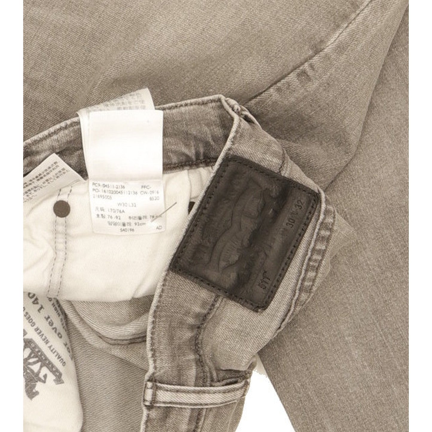 Levi's 511 Men Grey Straight Slim Jeans W30 L32