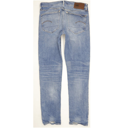 G-Star 3301 Men Blue Straight Slim Jeans W34 L33