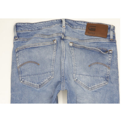 G-Star 3301 Men Blue Straight Slim Jeans W34 L33