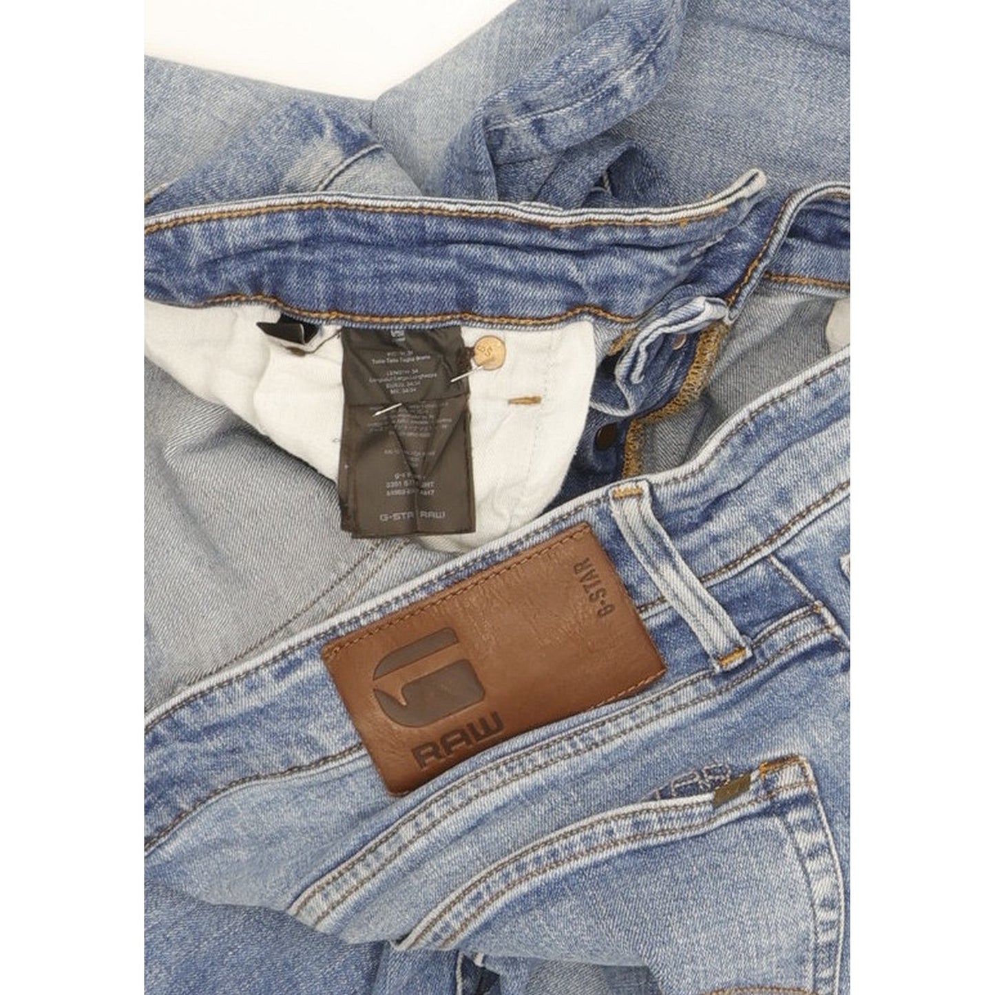 G-Star 3301 Men Blue Straight Slim Jeans W34 L33