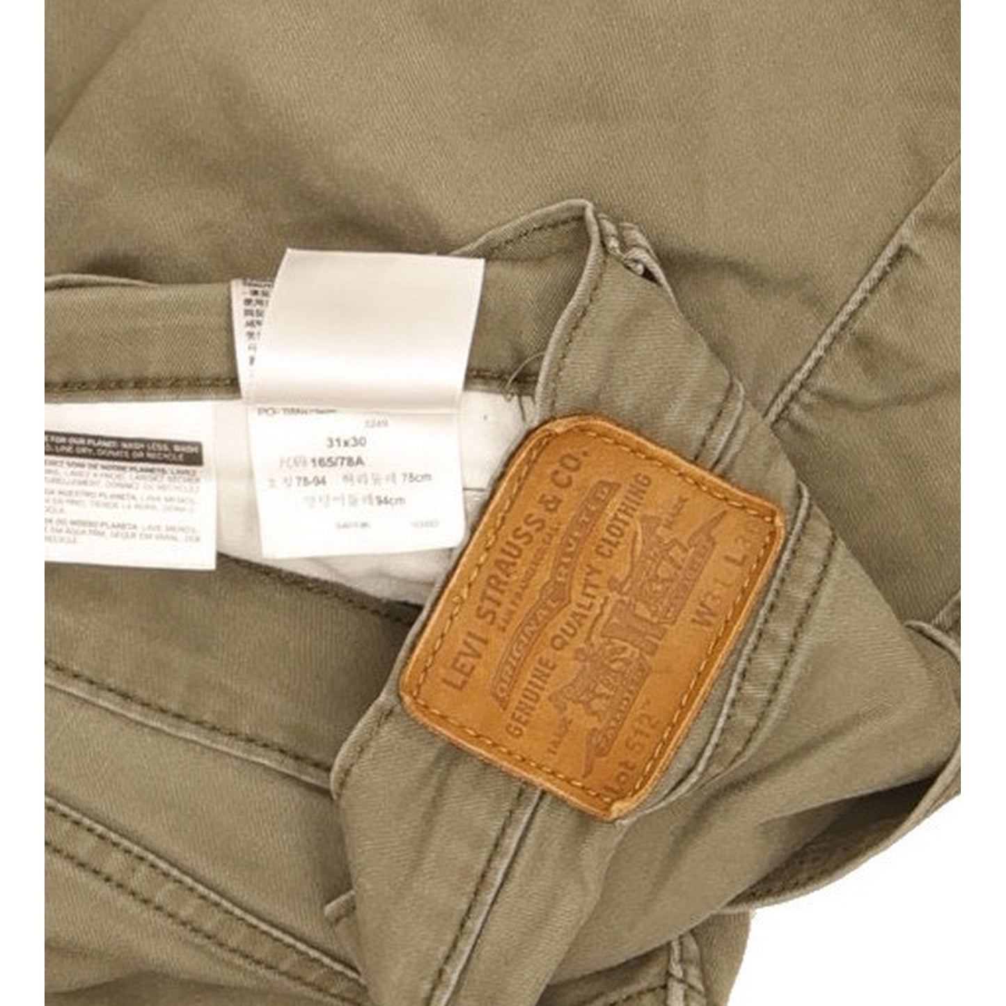 Levi's 512 Men Green Tapered Slim Stretch Jeans W31 L28