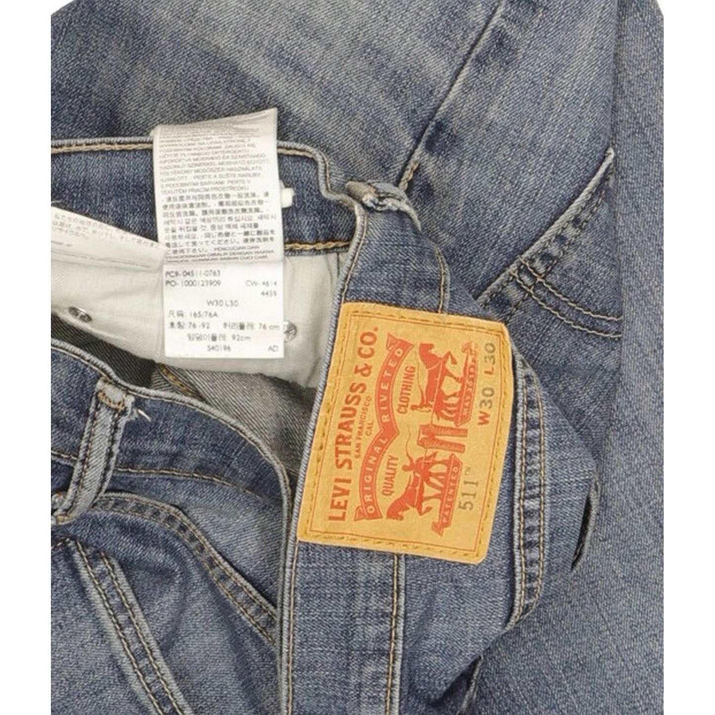 Levi's 511 Men Blue Straight Slim Stretch Jeans W30 L28