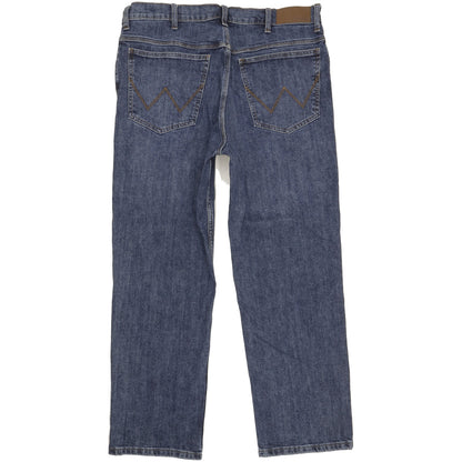 Wrangler Men Blue Straight Regular Stretch Jeans W38 L29