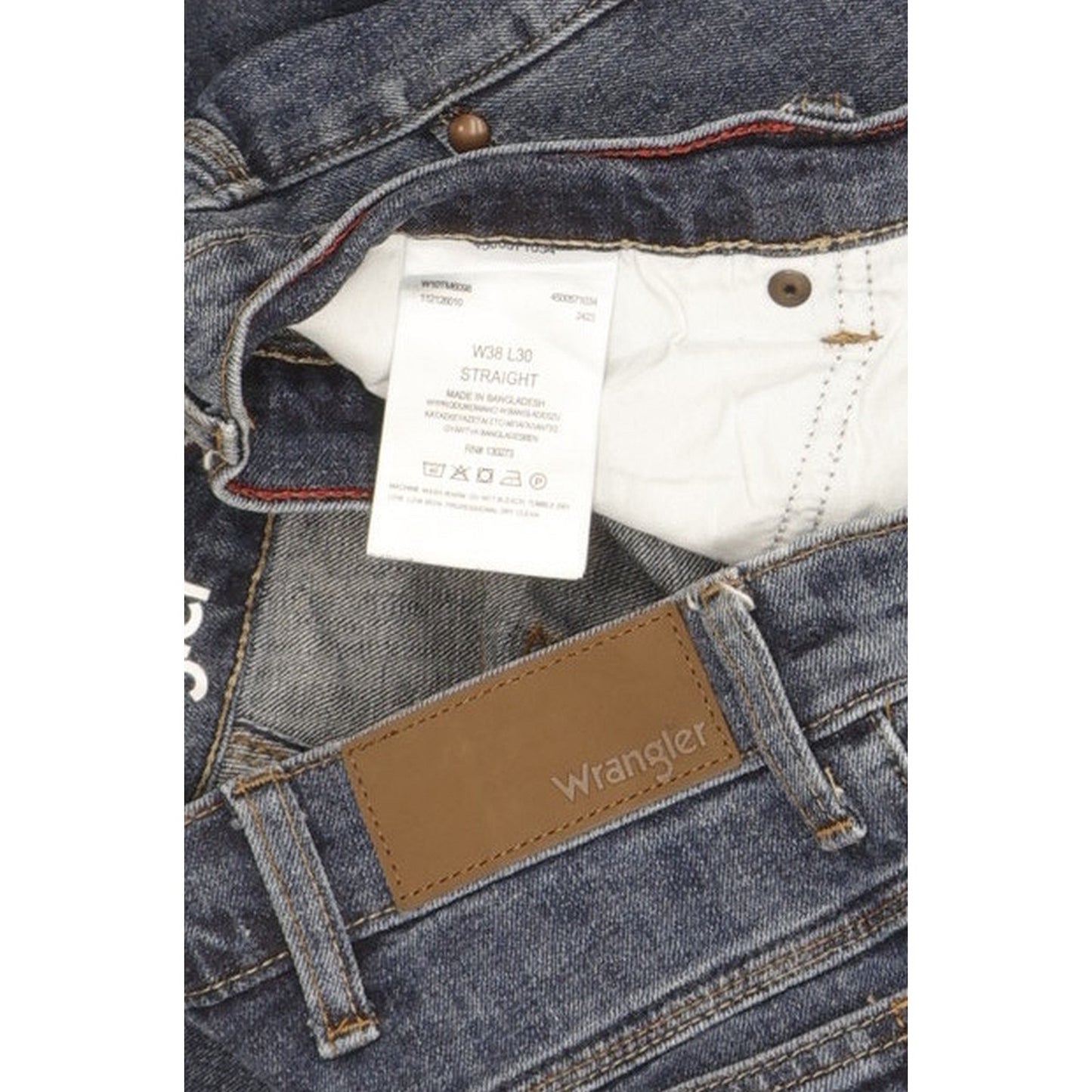 Wrangler Men Blue Straight Regular Stretch Jeans W38 L29