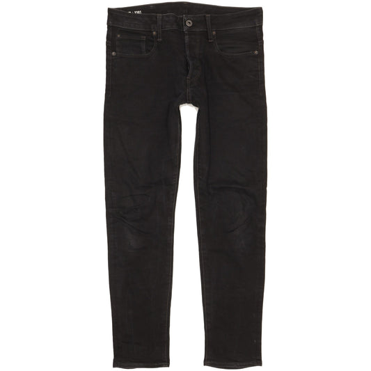 G-Star 3301 Men Black Straight Slim Stretch Jeans W31 L29