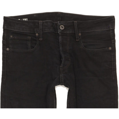 G-Star 3301 Men Black Straight Slim Stretch Jeans W31 L29