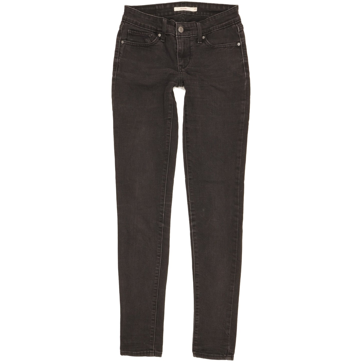 Levi's 711 Women Black Skinny Slim Stretch Jeans W25 L31