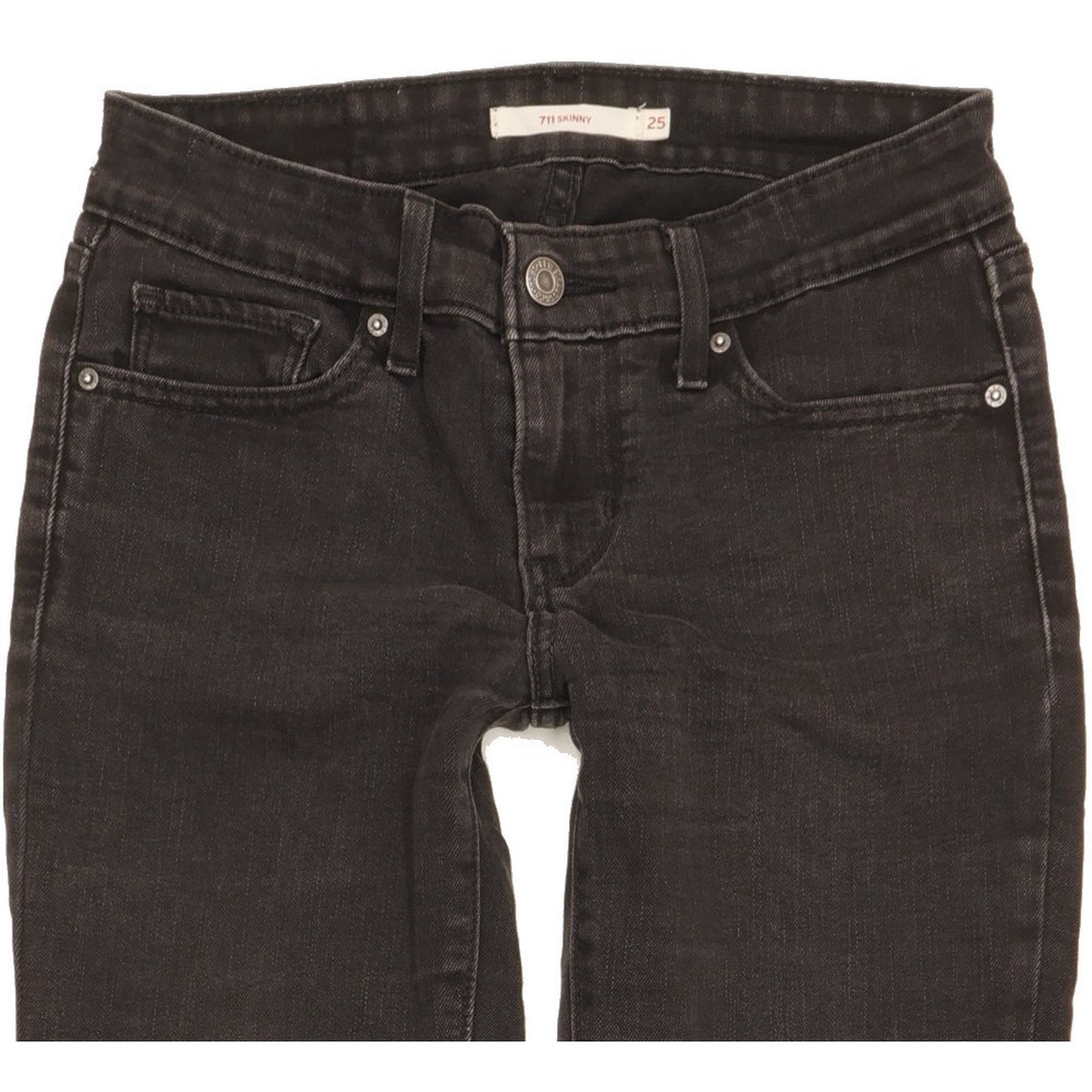 Levi's 711 Women Black Skinny Slim Stretch Jeans W25 L31