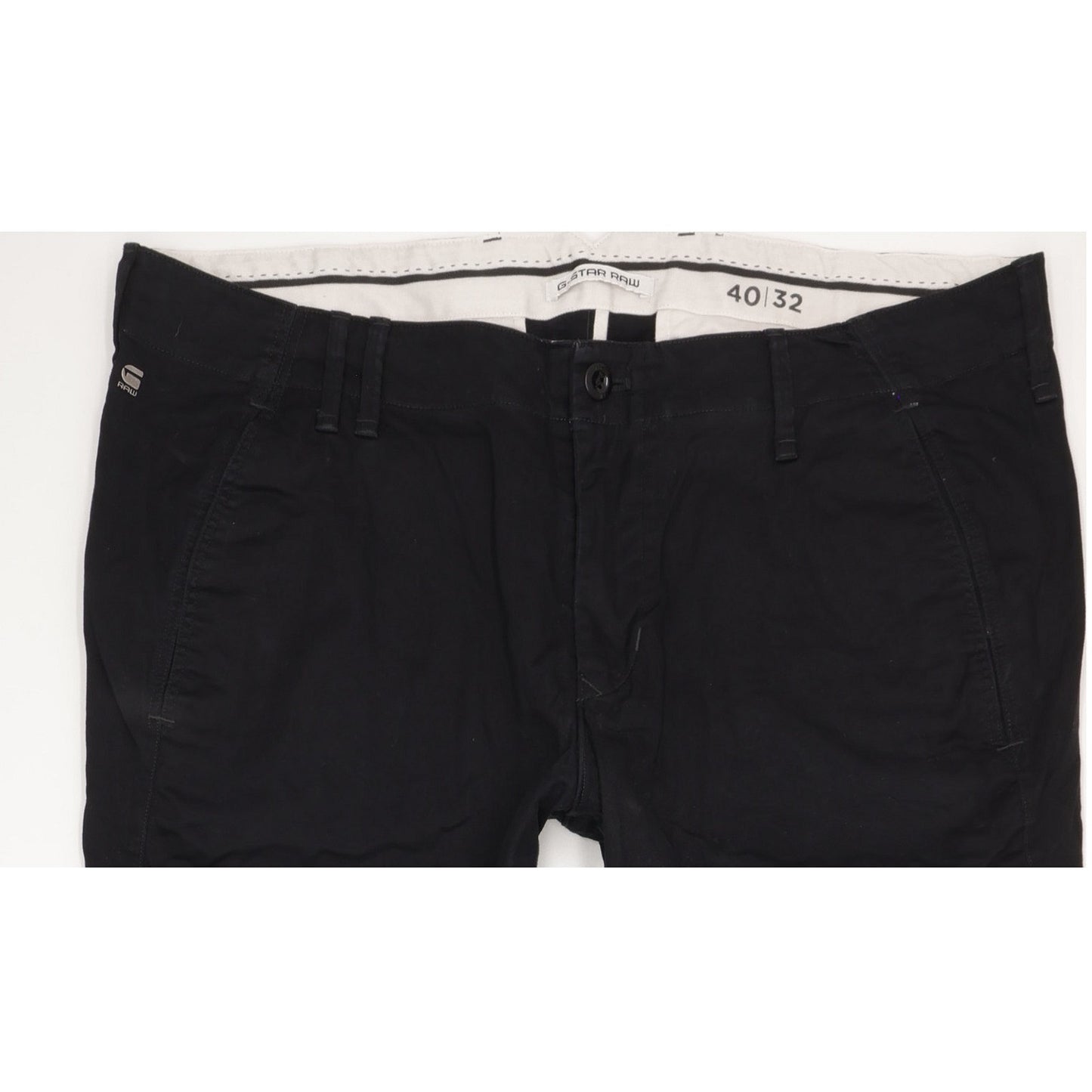 G-Star Vectar Men Black Straight Slim Chino Stretch Jeans W40 L30