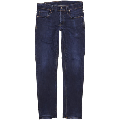G-Star 3301 Men Blue Straight Slim Jeans W32 L33