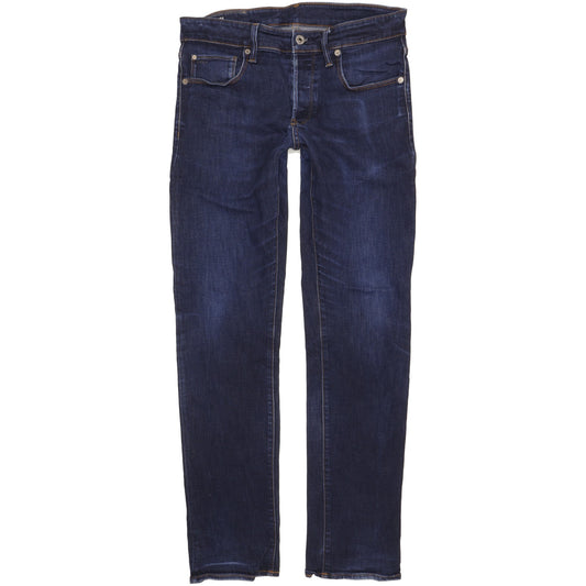 G-Star 3301 Men Blue Straight Slim Jeans W32 L33