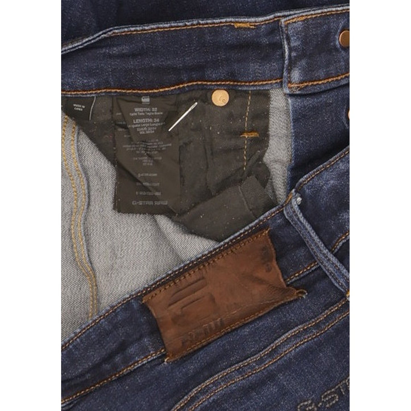 G-Star 3301 Men Blue Straight Slim Jeans W32 L33