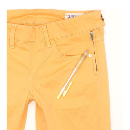 G-Star 3301 Super Women Orange Skinny Slim Stretch Jeans W26 L30