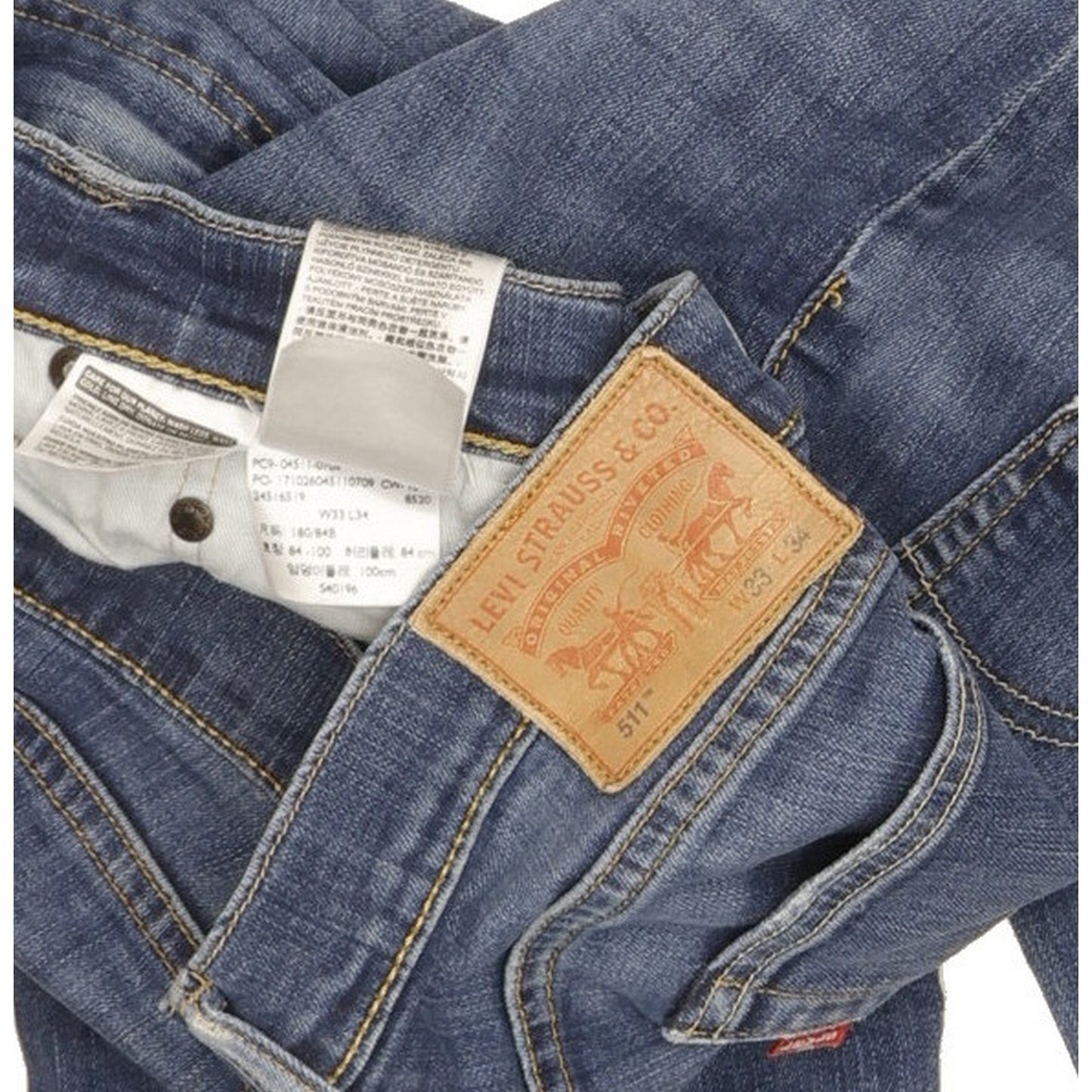 Levi's 511 Men Blue Straight Slim Stretch Jeans W33 L33
