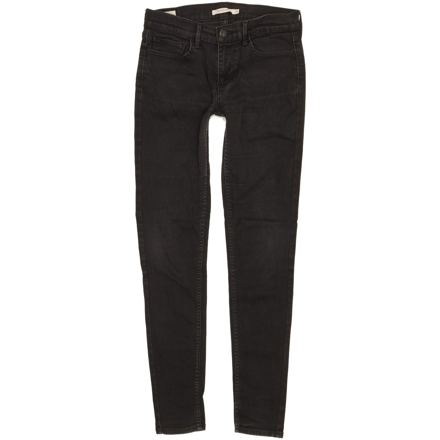 Levi's 710 Super Women Black Skinny Slim Stretch Jeans W30 L31