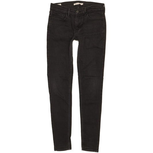 Levi's 710 Super Women Black Skinny Slim Stretch Jeans W30 L31