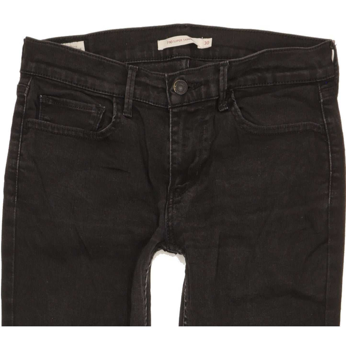 Levi's 710 Super Women Black Skinny Slim Stretch Jeans W30 L31