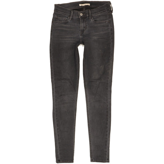 Levi's 710 Super Women Black Skinny Slim Stretch Jeans W27 L29
