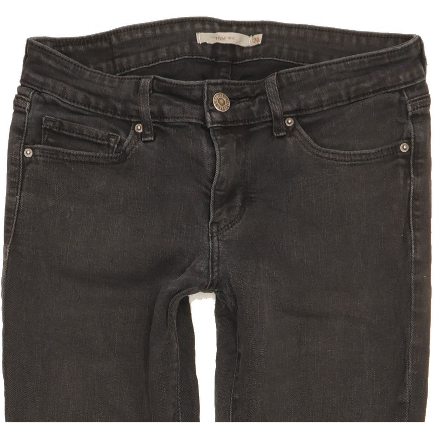 Levi's 711 Women Black Skinny Slim Stretch Jeans W26 L27