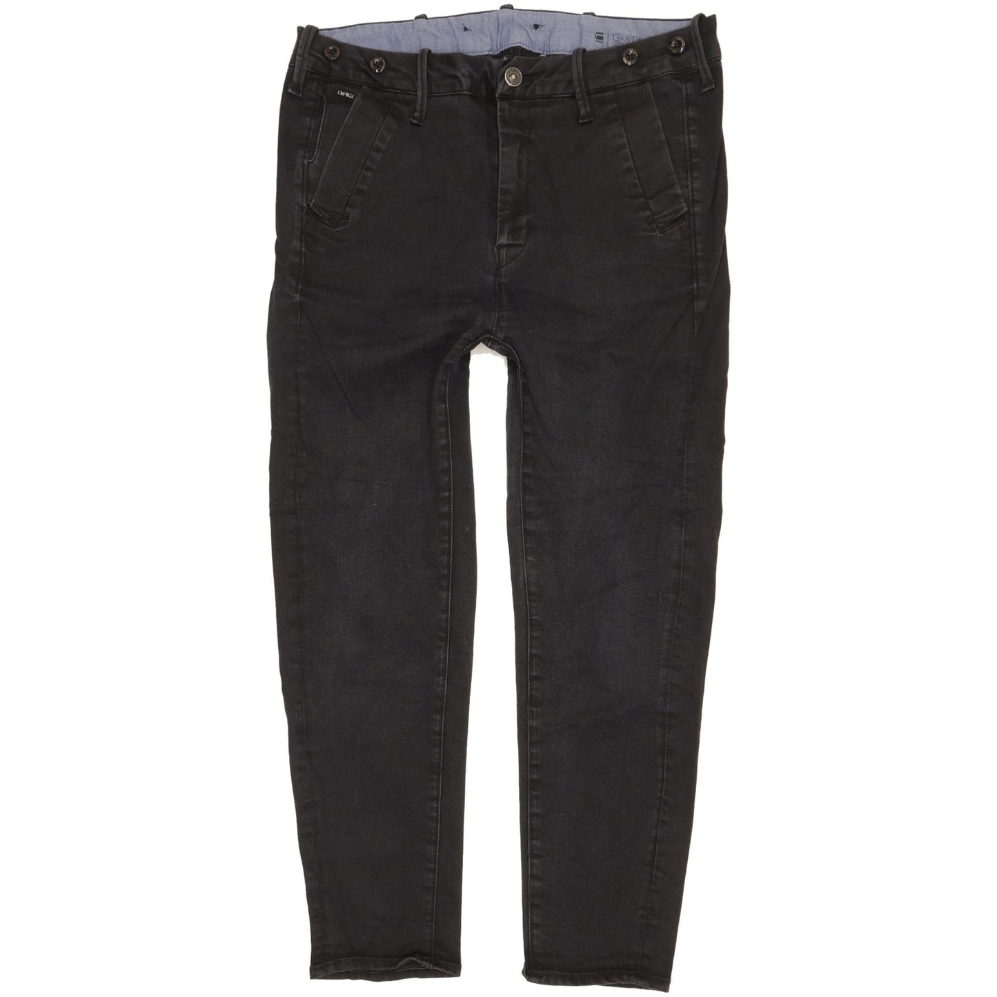 G-Star Bronson Chino Black Skinny Loose Boyfriend Stretch Jeans High Waisted W28 L32