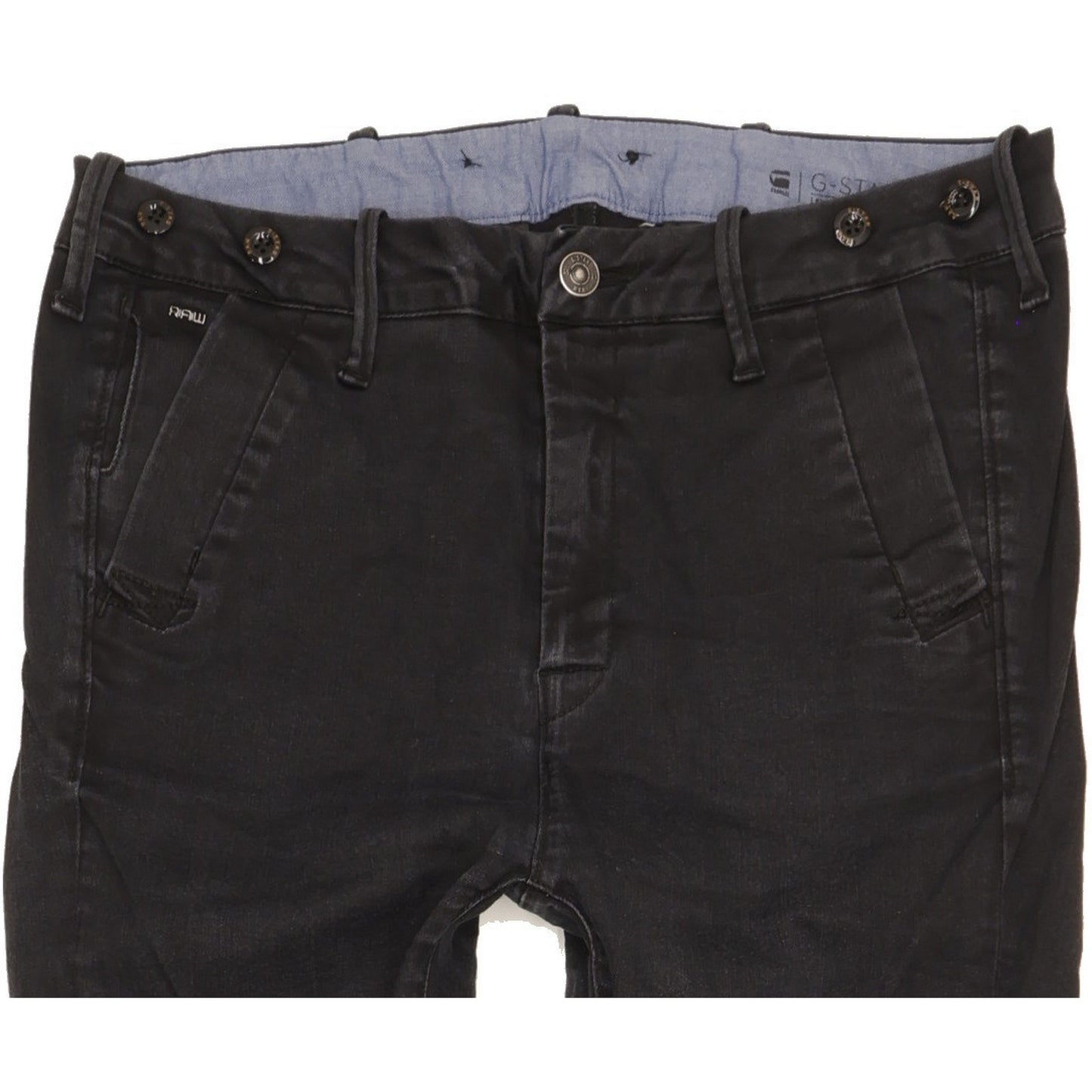 G-Star Bronson Chino Black Skinny Loose Boyfriend Stretch Jeans High Waisted W28 L32