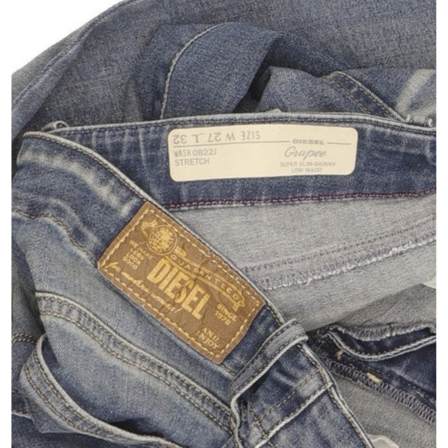 Diesel Grupee Women Blue Skinny Slim Stretch Jeans W27 L29