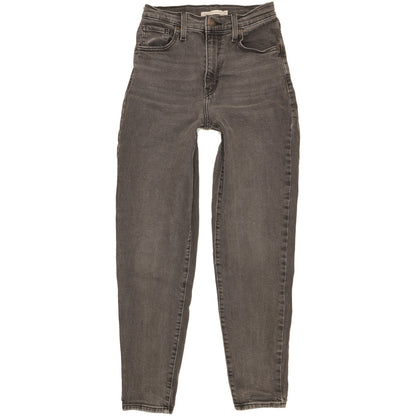 Levi's Black Tapered Relaxed Mom Stretch Jeans High Waisted W25 L29