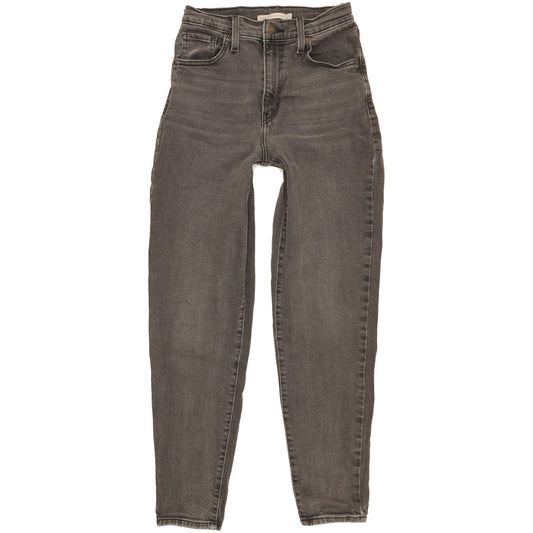 Levi's Black Tapered Relaxed Mom Stretch Jeans High Waisted W25 L29
