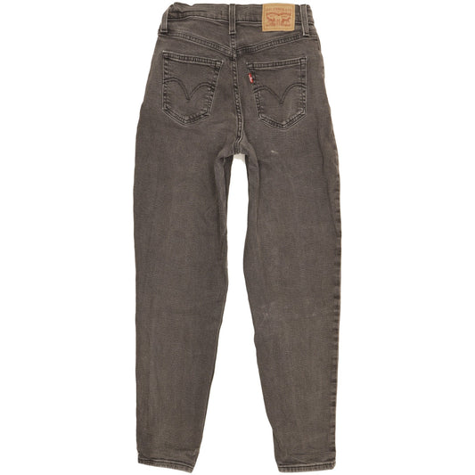 Levi's Black Tapered Relaxed Mom Stretch Jeans High Waisted W25 L29