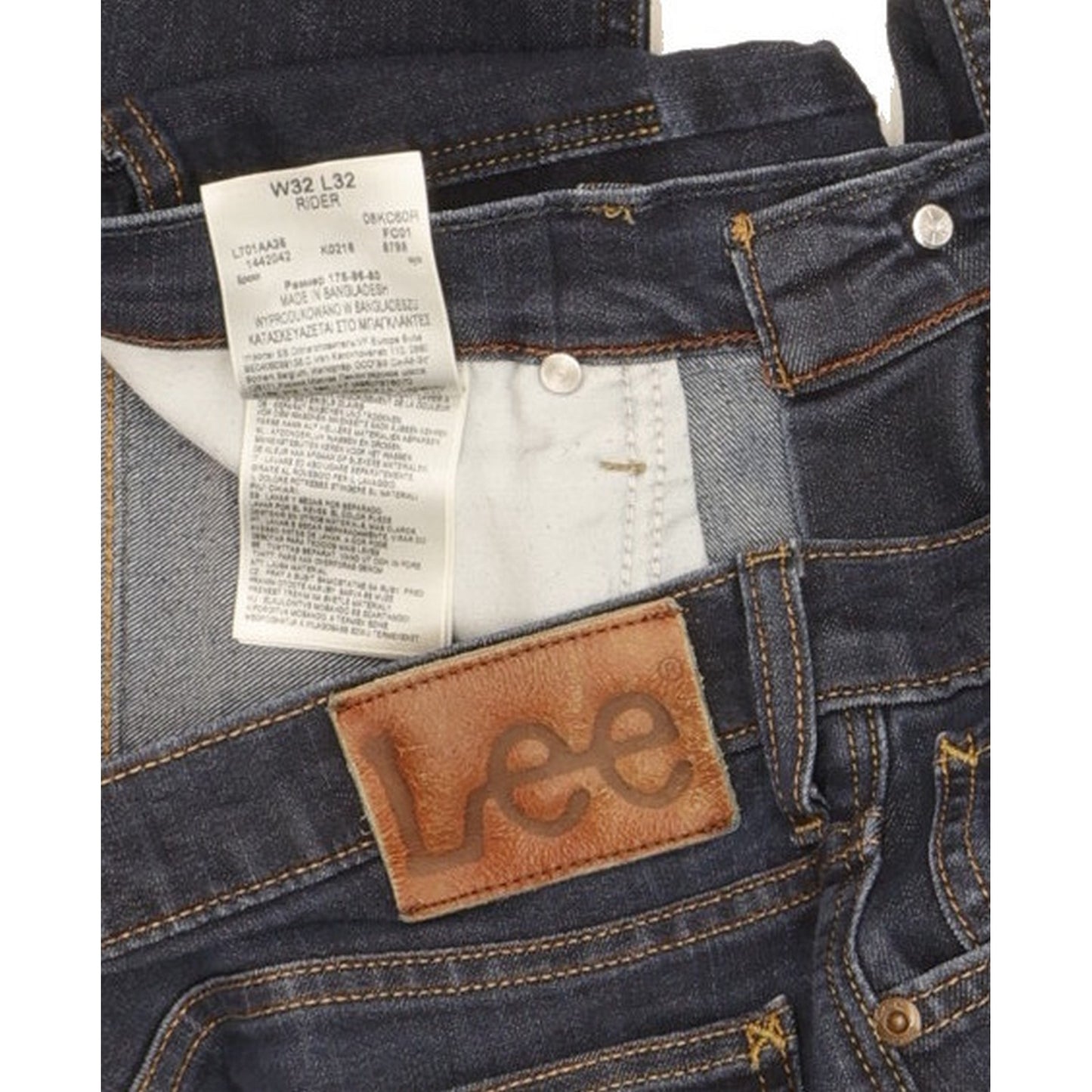 Lee Rider Men Blue Straight Regular Stretch Jeans W32 L29