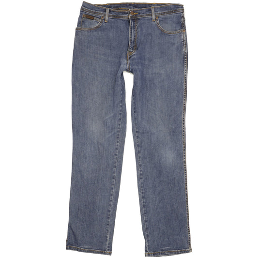 Wrangler Texas Men Blue Straight Regular Stretch Jeans W36 L33