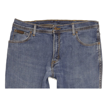 Wrangler Texas Men Blue Straight Regular Stretch Jeans W36 L33