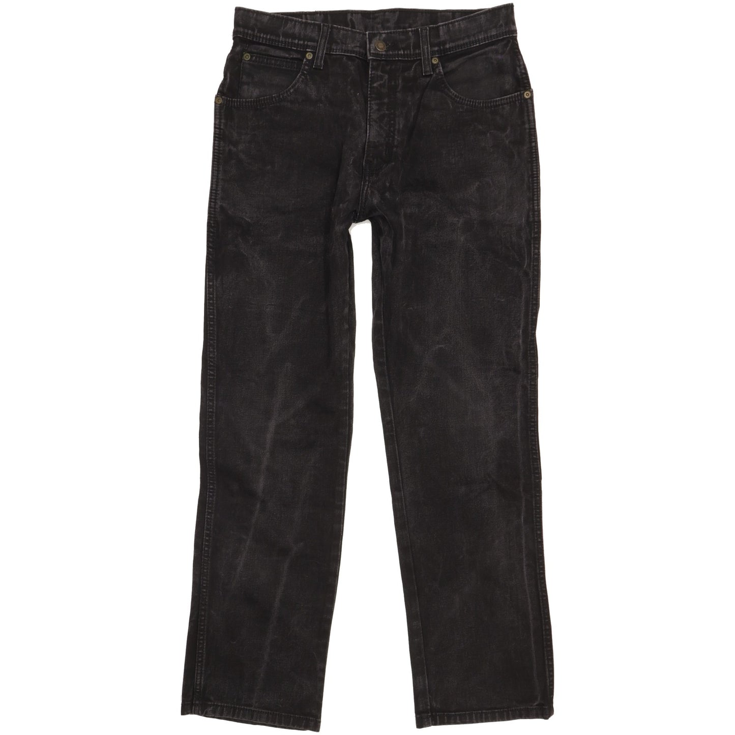 Wrangler Durable Quality Men Black Straight Regular Stretch Jeans W32 L30